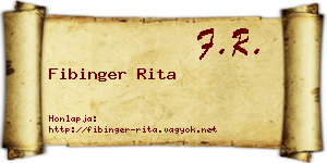 Fibinger Rita névjegykártya